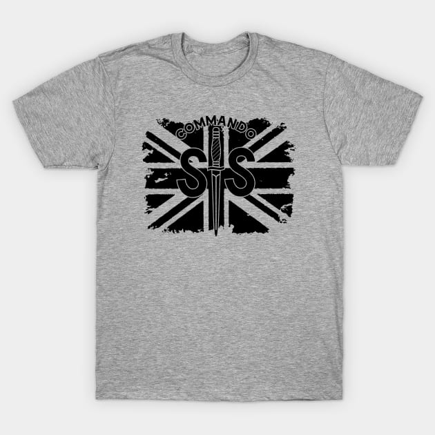 WW2 British Army No2 Commando SAS Badge with Union Jack T-Shirt by GRIM GENT